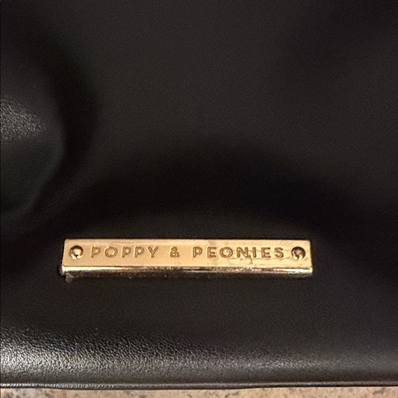 Poppy & Peonies Black Leather Backpack - Picture 2 of 9